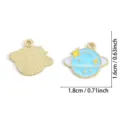 Blue planet enamel alloy pendant charm for DIY jewelry making, necklace bracelet decoration. - Planet and Pentagram Style (A9-104) / 1 Piece (16*18mm) / Blue