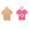 Metal soccer jersey pendants alloy DIY jewelry charms for necklace bracelet accessories - Soccer Jersey Style (A9-125) / 25x20MM / Rose Red