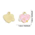 Colorful romantic starry sky enamel heart alloy DIY charm pendant necklace bracelet accessory - Heart Bow Planet Style (A9-105) / 1 Piece (16*16mm) / Pink