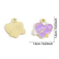 Enamel heart alloy pendant charm for DIY jewelry making, necklace and bracelet decoration. - Heart Bow Planet Style (A9-105) / 1 Piece (16*16mm) / Purple
