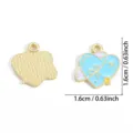Blue enamel heart charm alloy DIY pendant for necklace bracelet jewelry making 1.6cm - Heart Bow Planet Style (A9-105) / 1 Piece (16*16mm) / Blue
