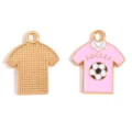 Soccer jersey metal charm pink gold enamel DIY jewelry pendant bracelet necklace accessory - Soccer Jersey Style (A9-125) / 25x20MM / Pink
