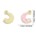 Alloy Enamel Moon Heart DIY Pendant Charm Pink Color Accessory for Necklace Bracelet 1.6cm - Moon and Heart Style (A9-106) / 1 Piece/Pack (16*13mm) / Pink