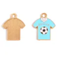 Soccer jersey charm alloy DIY jewelry pendant necklace bracelet accessory blue gold enamel - Soccer Jersey Style (A9-125) / 25x20MM / Blue