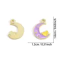 Gold alloy enamel moon and heart charm pendant DIY jewelry making accessories for necklace. - Moon and Heart Style (A9-106) / 1 Piece/Pack (16*13mm) / Purple