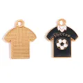 Metal soccer jersey charms alloy DIY jewelry pendants for necklace bracelet making parts - Soccer Jersey Style (A9-125) / 25x20MM / Black