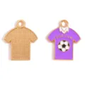 Soccer jersey enamel charm alloy DIY jewelry pendant necklace bracelet accessories - Soccer Jersey Style (A9-125) / 25x20MM / Purple