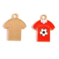 Enamel soccer t-shirt alloy pendant charm, gold and red DIY necklace jewelry accessory. - Soccer Jersey Style (A9-125) / 25x20MM / Red