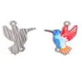 Hummingbird Alloy Pendant DIY Jewelry Accessory Colorful Enamel Bird Charm Variant - Multicolor (A9-391-Color 5)