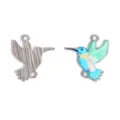 Enamel Hummingbird Charm Blue Green Alloy DIY Jewelry Pendant for Necklace Bracelet - Multicolor (A9-391-Color 6)