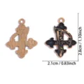 Gotische schedel kruis emaillen hanger metaal voor DIY ketting sieraden maken benodigdheden - Donkere Schedel Kruis (A10-002) / 1 Stuk (28*21mm) / KC Goud