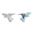 DIY hummingbird enamel metal connector charms pendant for handmade jewelry bracelets necklaces - Multicolor (A9-392-Color 2)