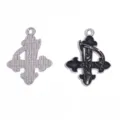 Gotische schedel kruis metalen bedel hanger voor DIY sieraden maken zilver zwart - Donkere Schedel Kruis (A10-002) / 1 Stuk (28*21mm) / Witgoud