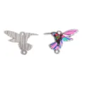 Colorful Enamel Hummingbird Charm Alloy DIY Jewelry Pendant for Necklace Bracelet Making - Multicolor (A9-392-Color 4)