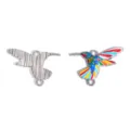 Alloy hummingbird charm double loop DIY jewelry pendant for handmade bracelet necklace - Multicolor (A9-392-Color 5)