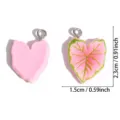 Colgante de resina con hoja rosa, accesorio de joyería para collar hecho a mano 1.5x2.3cm - Estilo Nervado Rosa (A9-396) / 23*15mm