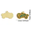 DIY alloy GRAS enamel charm pendant for necklace keychain jewelry making accessories supply - GRAS Letters (A9-325) / 15x23mm