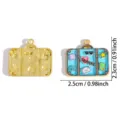 DIY enamel travel suitcase charm alloy pendant for necklace keychain jewelry making supply - Luggage Style (A9-178) / 23*25MM / Blue