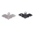 DIY legering vleermuis hanger gotische stijl zwart emaille sieraden maken accessoires ketting - Donkere Vleermuis (A10-004) / 1 Piece (14*26mm) / Witgoud