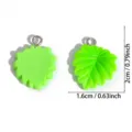 Colgante de hoja verde de resina accesorio charm DIY para collar hecho a mano y bisutería. - Estilo Hoja de Color Doble Cara (A9-397) / 20*16mm