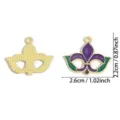 Carnival Masquerade Mask Alloy Enamel Pendant DIY Jewelry Craft Accessory Charm 2.6x2.2cm - Mask and Lily (A9-326) / 22x26mm
