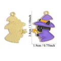 Halloween gatto nero cartone animato strega smalto ciondolo lega gioielli pendente 2.8cm - 28*19mm/1 Pezzo