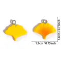Colgantes de resina de hoja de ginkgo amarilla para joyería DIY, collares y llaveros. - Estilo Hoja de Ginkgo Amarillo (A9-399) / 18*19mm