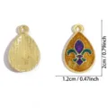 Carnival ball series alloy oil drop pendant with fleur-de-lis design for DIY jewelry making. - Teardrop Lily (A9-328)