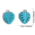 DIY resina hoja monstera colgantes para collares hechos a mano llaveros 1.6x2.1cm - Estilo Hoja de Monstera Verde (A9-400) / 21*16mm