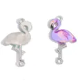DIY enamel flamingo charm pendant alloy double loop connector jewelry making accessory - Color 2 Style (A9-226) / 31*16mm