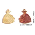 Enamel Money Bag Pendant Western Cowboy Alloy DIY Jewelry Charm Accessories 2.8cm - Red and Gold Money Bag Style (A9-260)
