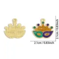 Carnival masquerade crown mask alloy pendant DIY jewelry accessory, size 2.1cm. - Mask Crown (A9-329)