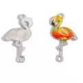 Colorful flamingo enamel alloy pendant charm for DIY jewelry making, necklace bracelet accessory. - Color 4 Style (A9-226) / 31*16mm
