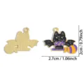 Ciondolo charm in metallo smaltato pipistrello di Halloween per la creazione di gioielli fai da te. - 20*27mm/1 Pezzo