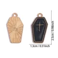 Gotische Doodskist Kruis Hangers DIY Sieraden Accessoires Zwarte Emaille Bedels 2st - Doodskist Kruis (A10-007) / 1 stuk/verpakking (25*13mm) / KC Goud