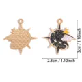 Donkere stijl metaal emaille draak bedel DIY sieraden hanger gouden accessoire - Goud Draakschaduw Ster Maan (A9-232) / 30x28mm