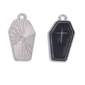 Gotische doodskist kruis metalen bedels DIY sieraden hangers voor ketting sleutelhanger - Doodskist Kruis (A10-007) / 1 stuk/verpakking (25*13mm) / Witgoud