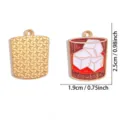 Western cowboy cocktail glass enamel alloy pendant charm for DIY jewelry necklace making supplies - Red Cocktail Glass Style (A9-263)