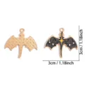 Gotisch Fledermaus Flügel Legierung Anhänger DIY Schmuck Zubehör schwarz gold 3cm - Fledermaus Drachenflügel Stil (A9-233)