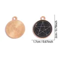 Goudkleurige legering pentagram zonnestralen ronde hanger DIY sieraden maker accessoire - Pentagram Straling (A10-008) / 1 Stuks/Pak (20*17mm) / KC Goud