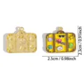 Gold tone alloy travel suitcase enamel pendant DIY charm for necklace keychain accessories - Luggage Style (A9-178) / 23*25MM / Yellow