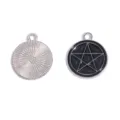 DIY gotische stijl legering pentagram hanger voor ketting sleutelhanger sieraden maken - Pentagram Straling (A10-008) / 1 Stuks/Pak (20*17mm) / Witgoud