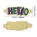 Gold tone alloy DIY enamel letter connector charm pendant jewelry making accessories supplies - HELLO Letters (A9-333)