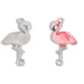 Ciondolo fenicottero smalto lega charm per collana fai da te creazione gioielli variante - Stile Colore 8 (A9-226) / 31*16mm