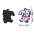 Pendentif breloque en alliage émaillé lapin sanglant style gothique pour collier bricolage. - Style de Lapin Cousu Gothique (A9-253)