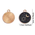 DIY metaal emaille zon maan ster hanger charms sieraden accessoire legering ambacht set - Zon Maan Sterren (A10-009) / 1 Stuks/Pak (20*17mm) / KC Goud
