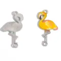 Ciondolo fenicottero smaltato doppio anello in lega per collana braccialetto fai da te. - Stile Colore 9 (A9-226) / 31*16mm