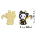 Halloween Tristo Mietitore Gatto Ciondolo Smalto Lega DIY Gioielli Accessori Nero Variante - 24*21mm/1 Pezzo