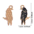 Goud zwarte raaf emaille hanger legering gotische kraai DIY sieraden accessoire 1.2x2.5cm - Raaf Maan (A10-010) / 1 Stuk (25*12mm) / KC Goud
