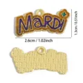Gold Color Mardi Gras Alloy Charm Enamel Pendant DIY Fashion Jewelry Accessory 2.6cm - MARDI Letters (A9-336)